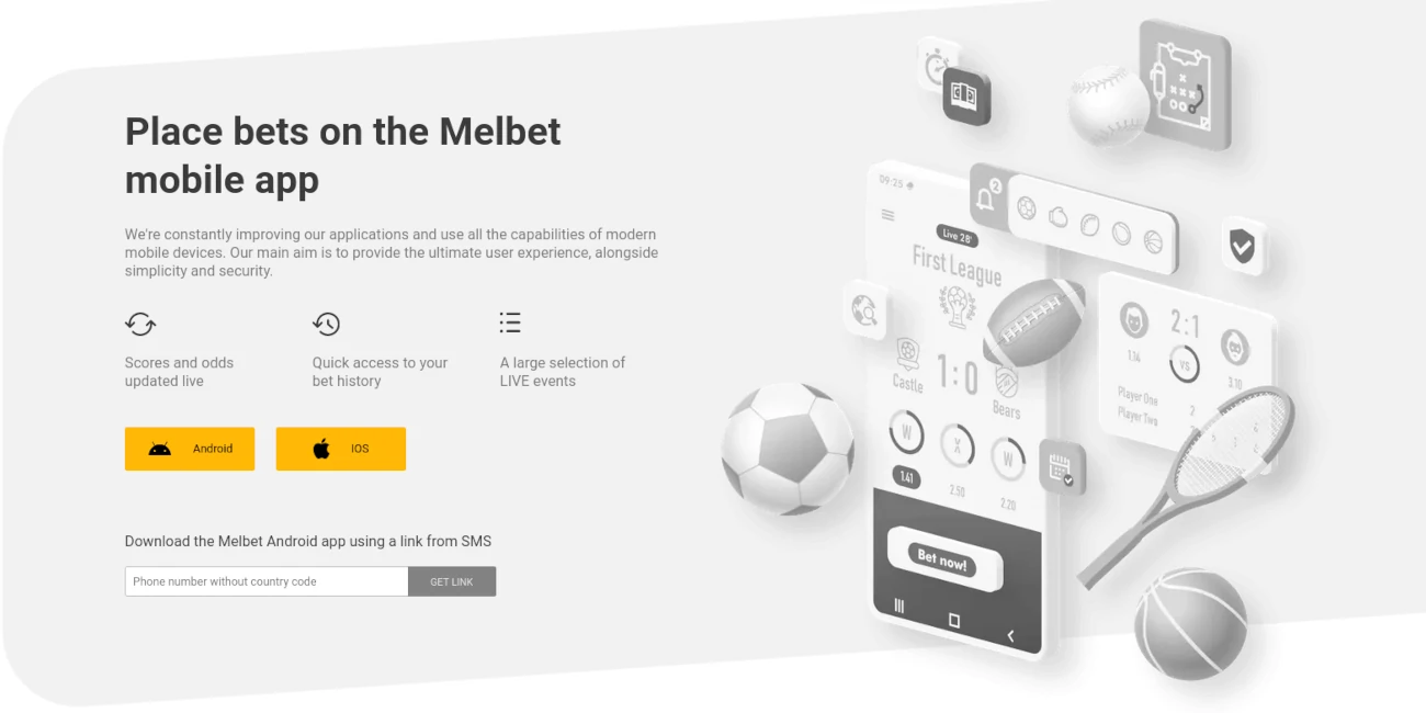 Os jogadores podem baixar e usar o aplicativo Melbet para seus dispositivos Android ou iOS para fazer suas apostas